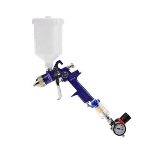 Pistol de vopsit cu reductor, manometru si filtru, Geko G03151, HVLP, 1.4 mm, 600 ml