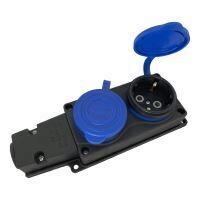 Priza PT pentru exterior, 2 locasuri, Orel OR-2105, cu capac, IP44, 16A