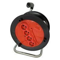 Tambur derulator neechipat, pentru cablu,  Orel FS-FSM337, 4 locasuri, Schuko