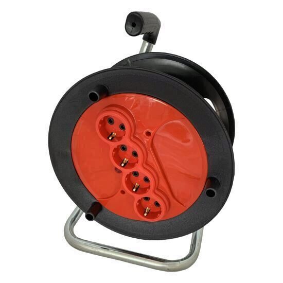 Tambur derulator neechipat, pentru cablu,  Orel FS-FSM337, 4 locasuri, Schuko