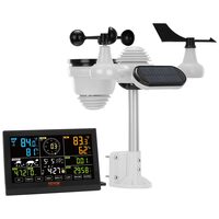 Statie meteo wireless VEVOR 7 in 1, afisaj color 7,5 inchi, interior/exterior, temperatura, umiditate, viteza vantului/directie, ploaie UV, prognoza meteo, alarma