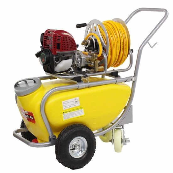 Pulverizator profesional cu carucior GeoTech 540 4S, benzina 4 timpi,  50 litri, 1.5 CP, 15-25Bar, Inaltime 6 m, furtun 30 m