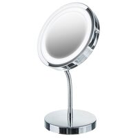 Oglinda make-up cu led, lupa 3x, Baterie 4xAAA, unghi reglabil, Diametru 15 cm