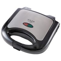 Sandwich maker 750W, Corp si maner izolate termic, indicator luminos, Gri/Negru