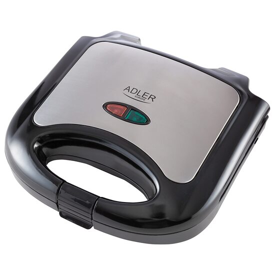 Sandwich maker 750W, Corp si maner izolate termic, indicator luminos, Gri/Negru