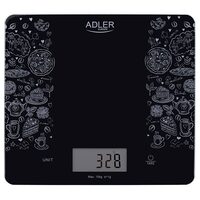 Cantar de bucatarie din sticla, 1 g - 10 kg, LCD, 20 x 18 cm, Negru