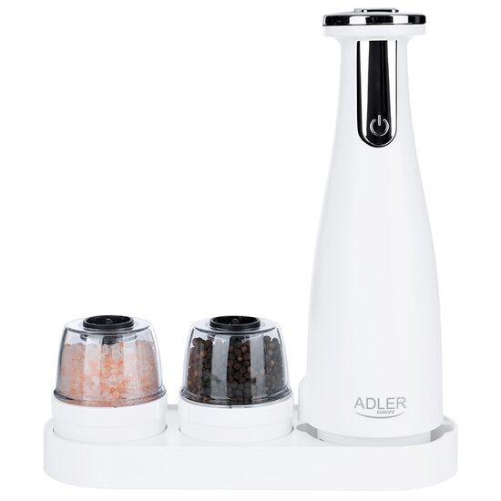 Rasnita electrica pentru condimente, Adler USB, 3 x recipient 150 ml, 75 g, Alb