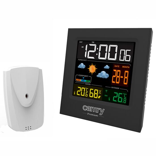 Statie meteo vertical, 2 alarme, Afisare data, Umiditate, 1 x sonda externa, Informatii meteorologice, Afisarea datei si orei