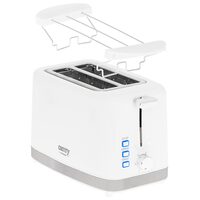 Prajitor de paine cu 6 niveluri, 900 W, Alb, oprire automata