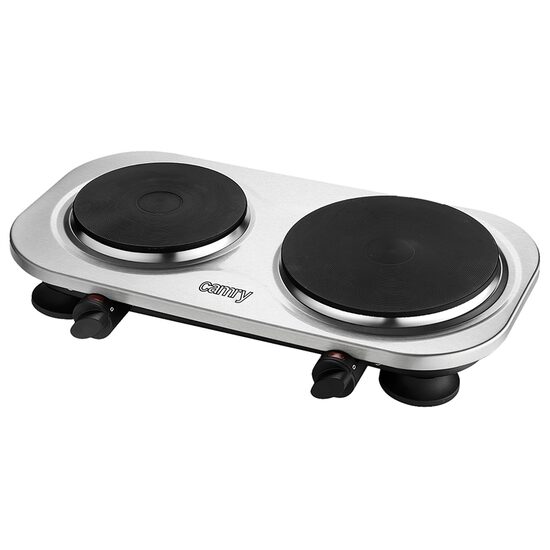 Plita electrica Inox, 2500 W, 2 arzatoare, 220 V/ 50 Hz, Diametru 185 mm / 155 mm