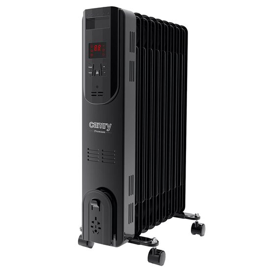 Calorifer electric cu ulei, Camry Negru, Telecomanda, 9 elementi, 3 trepte de putere 800W/1200W/2000W