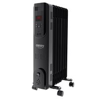 Calorifer electric cu ulei, Camry Negru, Telecomanda, 7 elementi, 3 trepte de putere 600W / 900W / 1500W