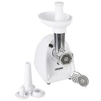 Masina de tocat carne cu accesorii carnati, 1500 W, Alb, 3 site, 1.5 kg/min