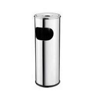 Cos de gunoi cu scrumiera, cilindric, Strend Pro AC-001, inox, 5 L