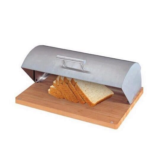 Recipient pentru paine cu tocator din lemn, Strend Pro Easyhome BB-100, dimensiune 39x28x16 cm