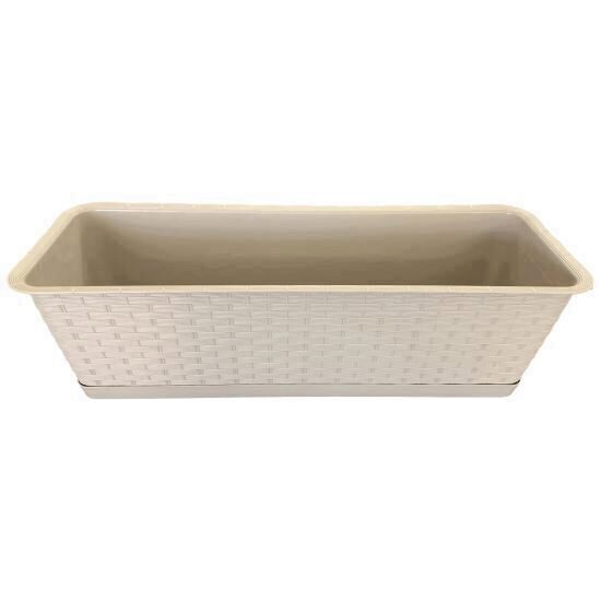 Ghiveci dreptunghiular Strend Pro Ratolla Mocca ISR500P, cu tava integrata, 50x17.3x15cm