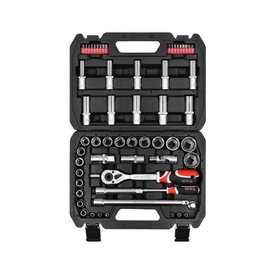 Trusa 60 chei tubulare cu antrenor Yato 1/2", Crom Vanadiu