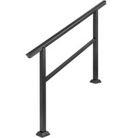 Balustrada aluminiu, 2-3 trepte Vivatechnix Negru Mat, Inaltime 89.5cm, lungime 121 cm, pozitii reglabile