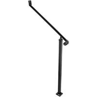 Balustrada fier forjat, 2-3 trepte Vivatechnix Negru Mat, Inaltime 159.6 cm, lungime 76.5 cm, pozitii reglabile