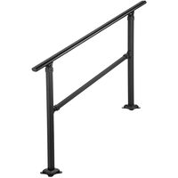 Balustrada fier forjat, 2-3 trepte Vivatechnix Negru Mat, Inaltime 159.6 cm, lungime 76.5 cm, pozitii reglabile