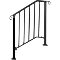 Balustrada fier forjat, Vivatechnix Negru Mat, lungime 71 cm, Inaltime 97 cm, Otel