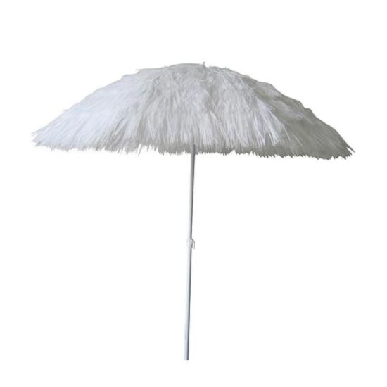 Umbrela pentru plaja Wakiki White, nylon si metal, 180 cm, alba