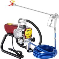 Pompa de vopsit pentru suprafete mari Vevor Airless, putere 1800 W, 2.2 l/min, 3300 PSI, lungime furtun 15 m