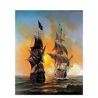 Kit pictura pe numere cu vapoare, 40x50 cm, Alone in two, PPT16