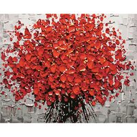 Kit pictura pe numere cu flori, 40x50 cm, Red explosion, PPT20