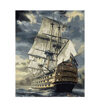 Kit pictura pe numere cu vapoare, 40x50 cm, Sailing to the moon, PPT22