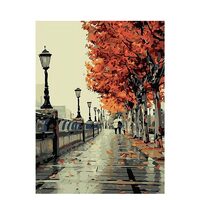 Kit pictura pe numere cu peisaje, 40x50 cm, In the middle of autumn, PPT36