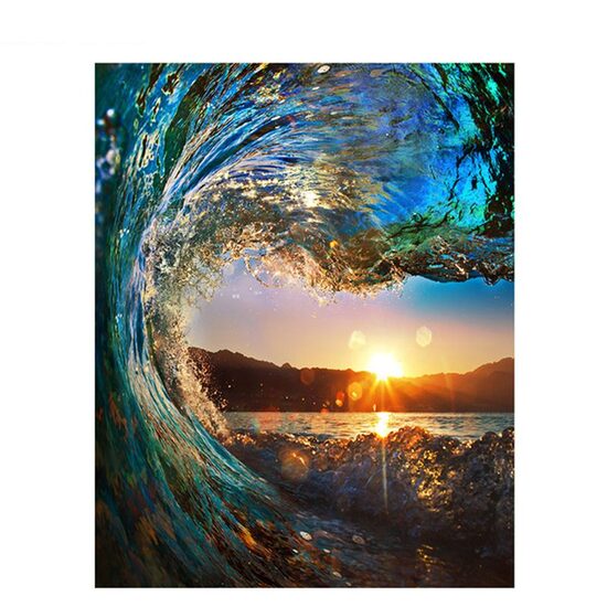 Kit pictura pe numere cu peisaje acvatice, 40x50 cm, Heart of the ocean, PPT38