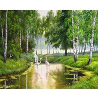Kit pictura pe numere cu pasari, 40x50 cm, Dancing together, PPT43