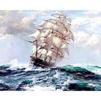 Kit pictura pe numere cu peisaje acvatice, 40x50 cm, Flood, PPT80