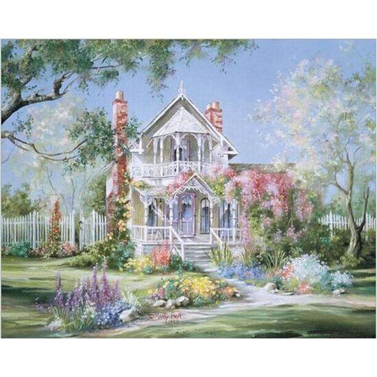 Kit pictura pe numere cu peisaje, 40x50 cm, White house, PPT86