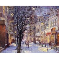 Kit pictura pe numere cu iarna, 40x50 cm, Winter`s silence, PPT88