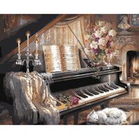 Kit pictura pe numere 40x50 cm, Pian PPT90
