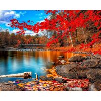 Kit pictura pe numere cu peisaje, 40x50 cm, Red land, PPT102