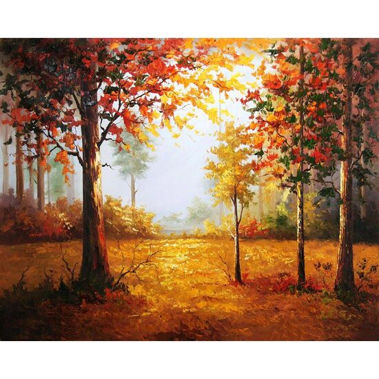 Kit pictura pe numere cu peisaje, 40x50 cm, Forest, PPT118