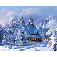 Kit pictura pe numere cu iarna, 40x50 cm, Calm and quiet, PPT121
