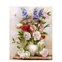 Kit pictura pe numere cu flori, 40x50 cm, Purity, PPT153