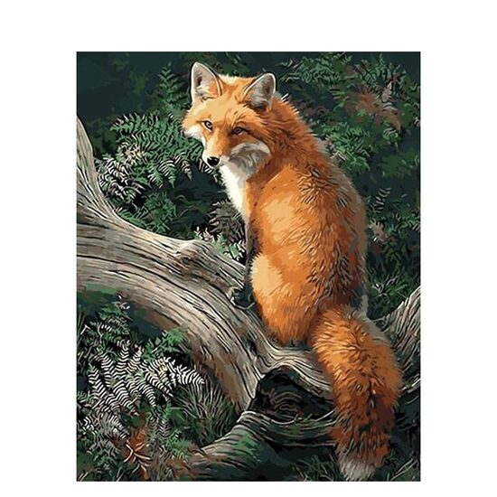 Kit pictura pe numere cu animale, 40x50 cm, Foxy, PPT159