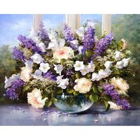Kit pictura pe numere cu flori, 40x50 cm, Beauty flowers, PPT162
