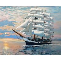 Kit pictura pe numere cu vapoare, 40x50 cm, Sails up, PPT163