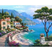 Kit pictura pe numere cu peisaje, 40x50 cm, Lonely, PPT172