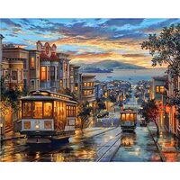 Kit pictura pe numere cu orase, 40x50 cm, San Francisco, PPT174