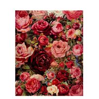 Kit pictura pe numere cu flori, 40x50 cm, Flower panel, PPT175