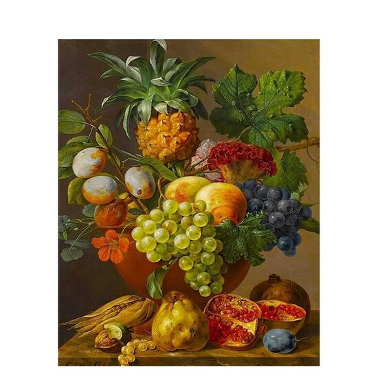 Kit pictura pe numere cu flori, 40x50 cm, Golden Grapes, PPT178