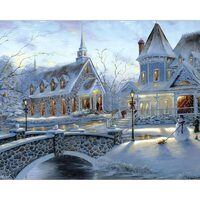 Kit pictura pe numere cu iarna, 40x50 cm, Christmas light, PPT185