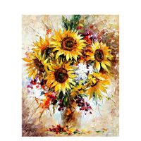 Kit pictura pe numere cu flori, 40x50 cm, Sunflower bouquet, PPT186